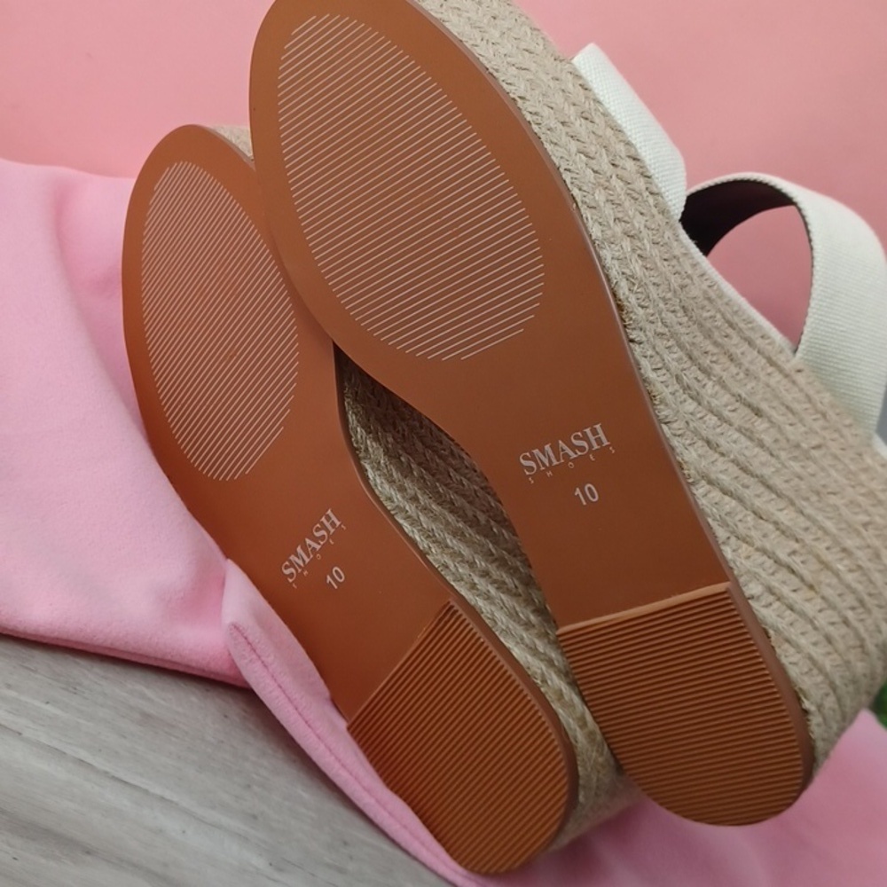 SMASH Shoes Women's Luna Two-Strap Slide Espadrille Wedge Sandals NIB - Picture 9 of 12